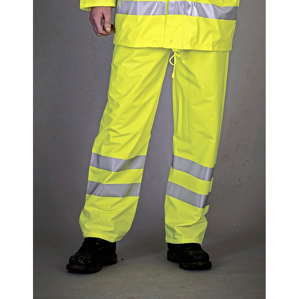 (HVS451) Hi-Vis Soft Flex Breathable Rain Trousers [YK451]