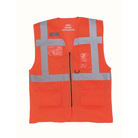(HVW820) Hi-Vis Top Cool Recycled Open Mesh Executive Waistcoat [YK820]
