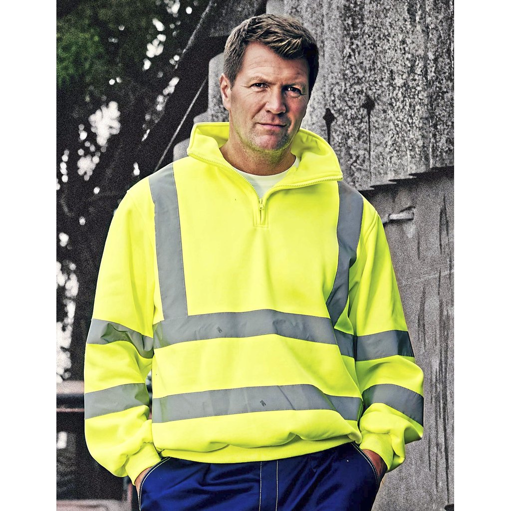 (HVK06) Hi-Vis 1/4 Zip Sweatshirt