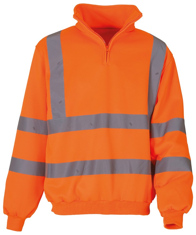 [1000193569] (HVK06) Hi-Vis 1/4 Zip Sweatshirt [YKK06] (S, Hi-Vis Orange)