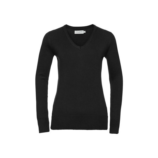 (R-710F-0) Ladies´ V-Neck Knitted Pullover