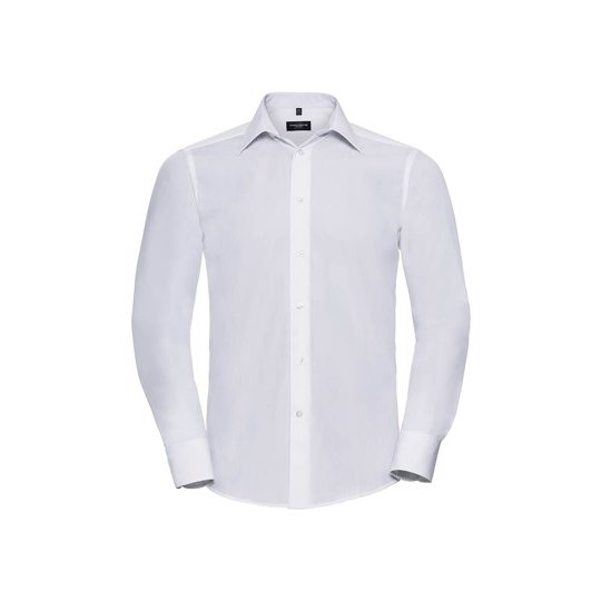 (R-924M-0) Men's Long Sleeve Tailored Polycotton Poplin Shirt [Z924]