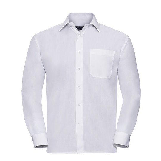(R-934M-0) Men's Long Sleeve Classic Polycotton Poplin Shirt