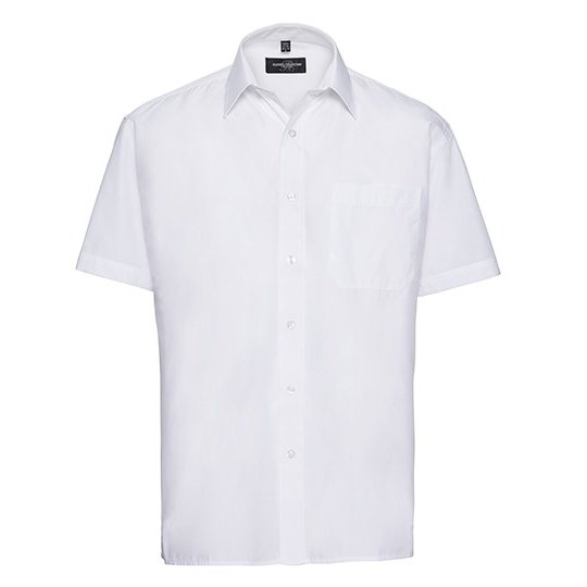 (R-935M-0) Men's Short Sleeve Classic Polycotton Poplin Shirt