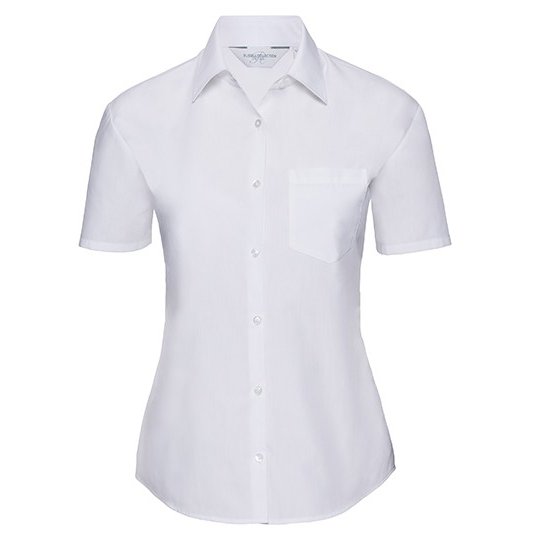 (R-935F-0) Ladies' Short Sleeve Classic Polycotton Poplin Shirt [Z935F]
