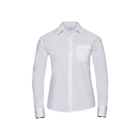 (R-936F-0) Ladies' Long Sleeve Classic Pure Cotton Poplin Shirt