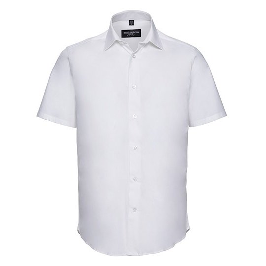 (R-947M-0) Men's Short Sleeve Fitted Stretch Shirt