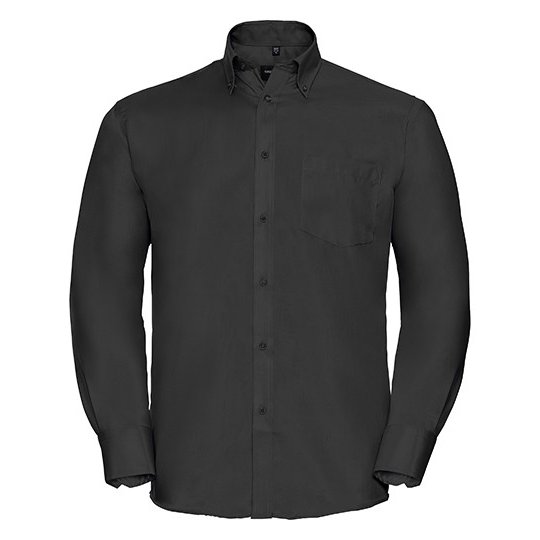 [1000202806] (R-956M-0) Men's Long Sleeve Classic Ultimate Non-Iron Shirt [Z956] (S (37/38), Black)