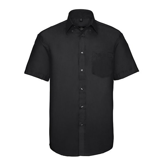 [1000202866] (R-957M-0) Men's Short Sleeve Classic Ultimate Non-Iron Shirt [Z957] (S (37/38), Black)