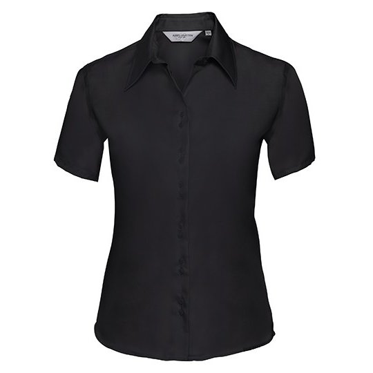[1000202894] (R-957F-0) Ladies' Short Sleeve Tailored Ultimate Non-Iron Shirt [Z957F] (XS, Black)