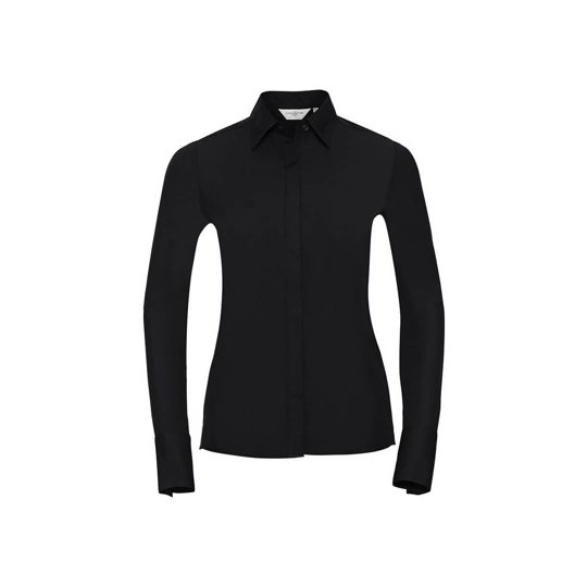 [1000202996] (R-960F-0) Ladies' Long Sleeve Fitted Ultimate Stretch Shirt [Z960F] (XS, Black)