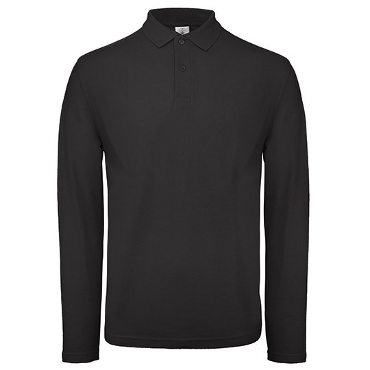 [1000240966] (PUI12) Men´s Long Sleeve Polo ID.001 [BCPUI12] (XS, Black)