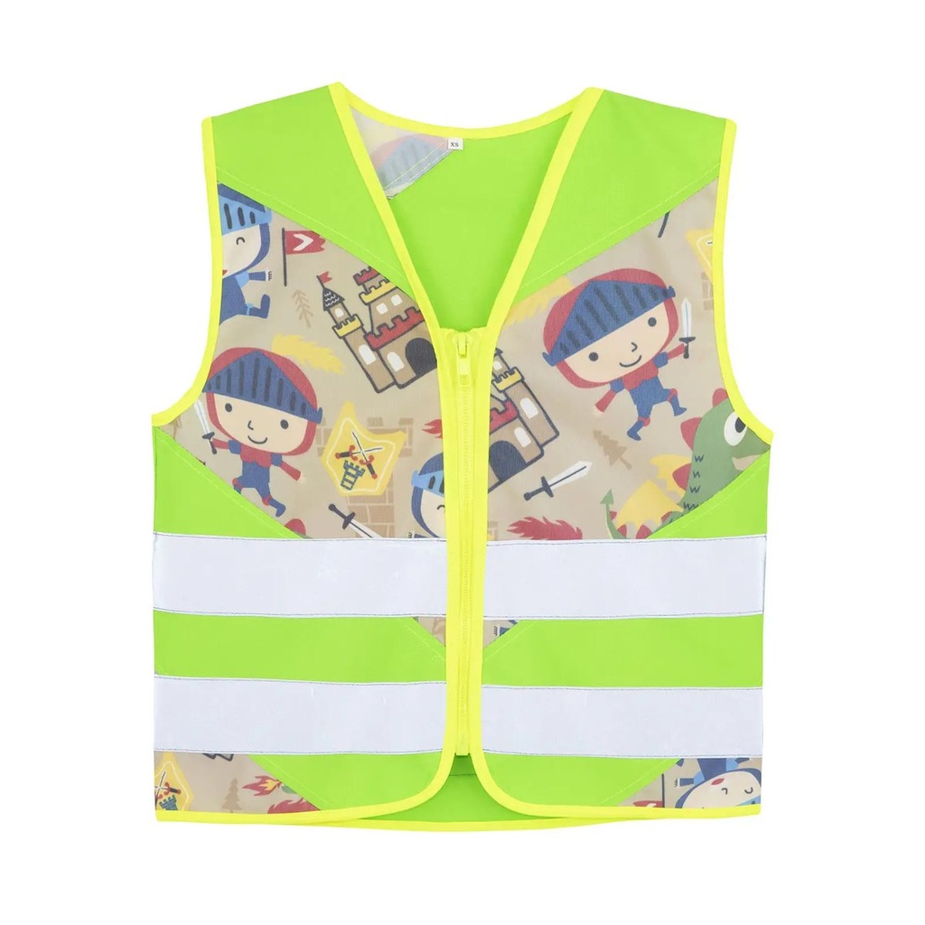 (ACTFANKNI) Children's Safety Vest Action Mondi magici Neon Green