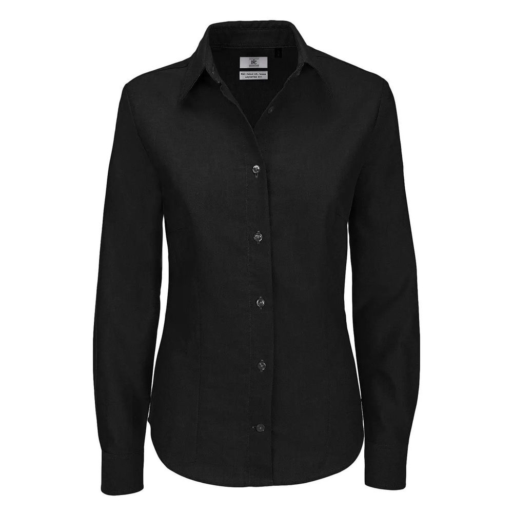 [BCSWO03-BL002-L] (BCSWO03) Oxford LSL /Women (L, Black)