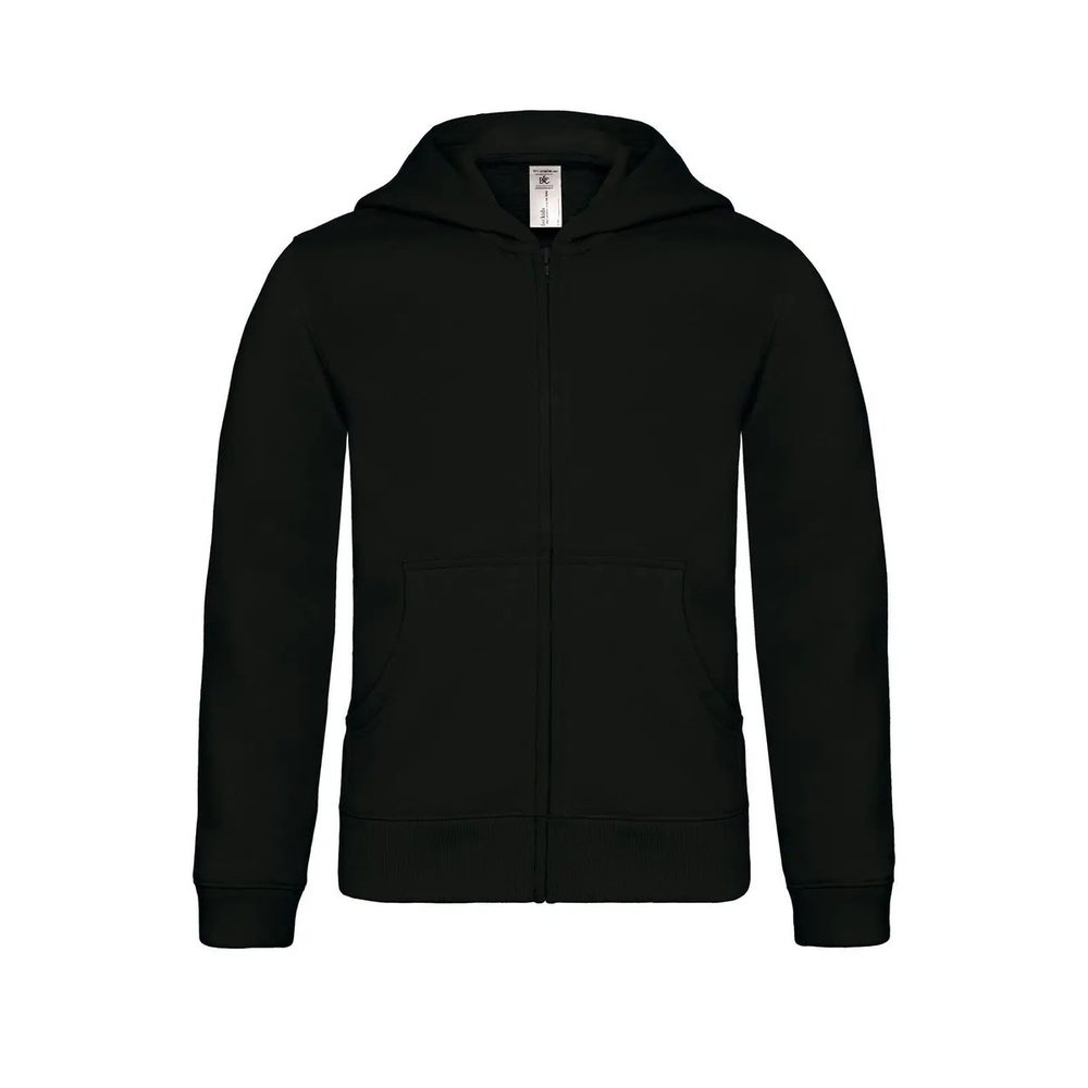 [BCWK682-BL002-12-14] (BCWK682) Hooded Full Zip /Kids (12-14, Black)