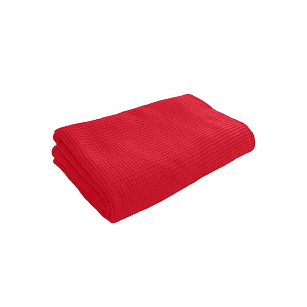 [BDWT150-084-UNICA] (BDWT150) Waffle Cotton Blanket 150x200 (Red)