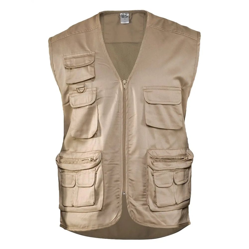 [BS510-BE+-3XL] (BS510) Gilet Reporter (3XL, Beige)