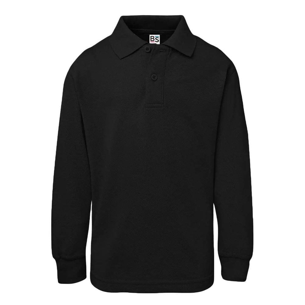 [BSK210-BK-11/12] (BSK210) Evolution Polo Kids LS (11/12, Black)