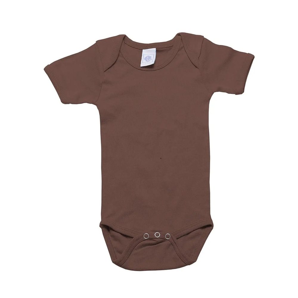 [CF800-CH-0-6] (CF800) Baby Body Short Sleeves (0-6, Chocolate)