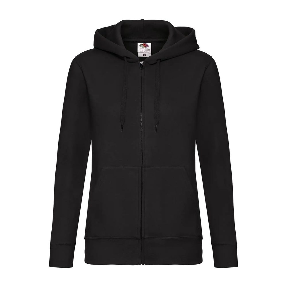 [FR621180-36-L] (FR621180) Ladies Premium Hooded Sweat Jacket (L, Black)