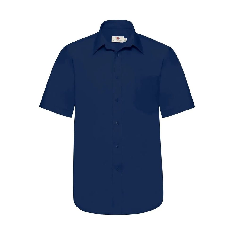 [FR651160-32-3XL] (FR651160) Poplin Shirt Short Sleeve (3XL, Navy)