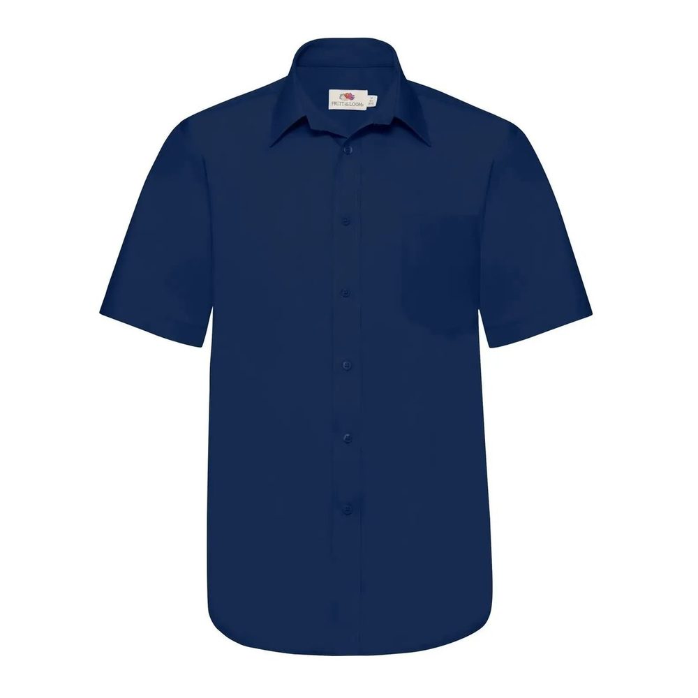 [FR651180-32-3XL] (FR651180) Poplin Shirt Long Sleeve (3XL, Navy)