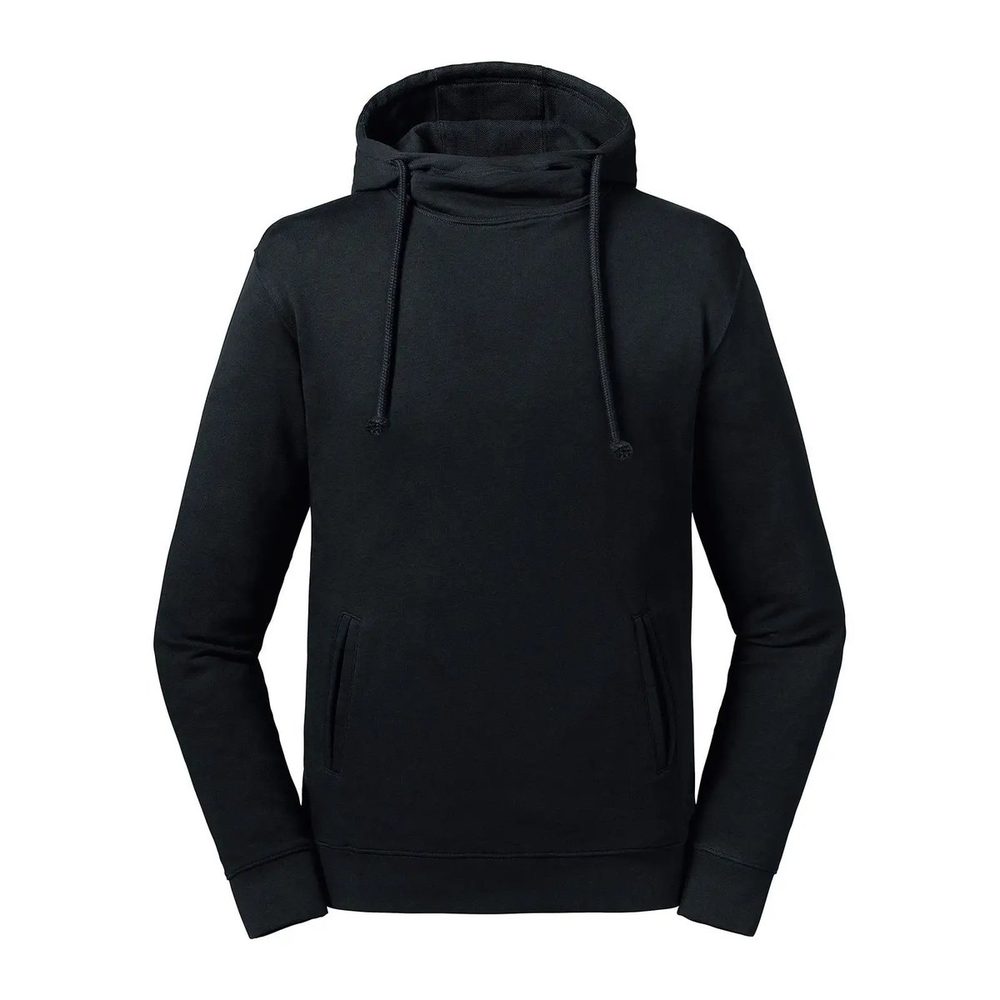 [JE209M-36-3XL] (JE209M) Pure Organic High Collar Hooded Sweat (3XL, Black)