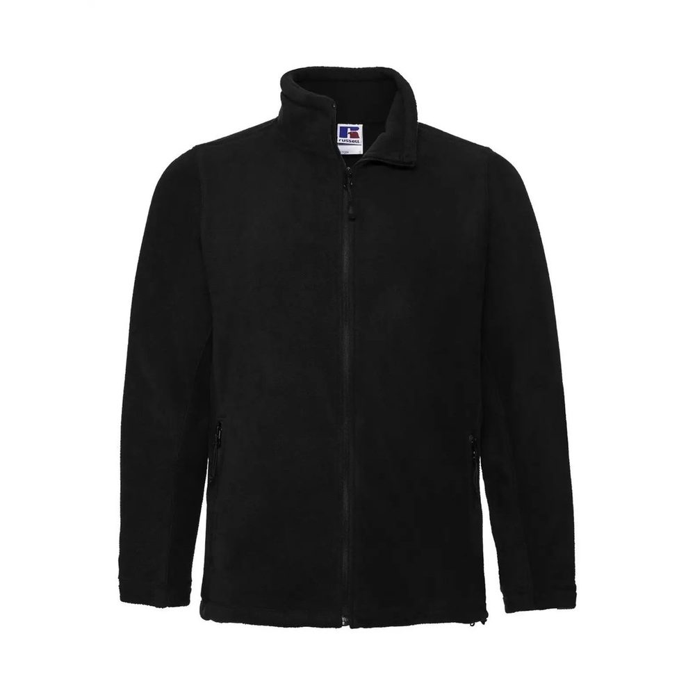 [JE8700M-36+-3XL] (JE8700M) Men's Full Zip Outdoor Fleece (3XL, Black)