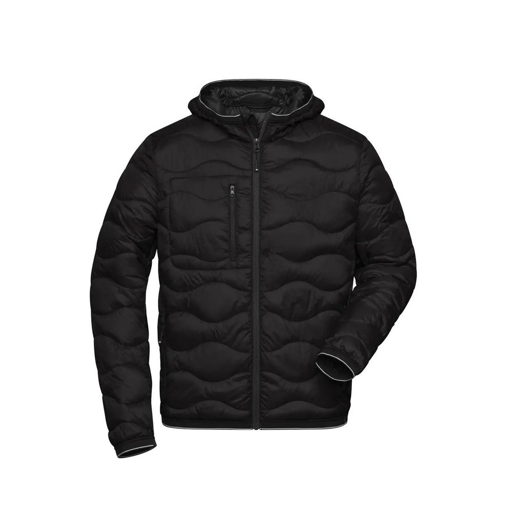 [JN1156-BLBL-3XL] (JN1156) Men's Padded Jacket (3XL, Black / Black)