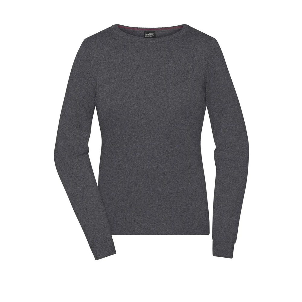 [JN1313-ANME-L] (JN1313) Ladies' Round-Neck Pullover (L, Anthracite-Melange)