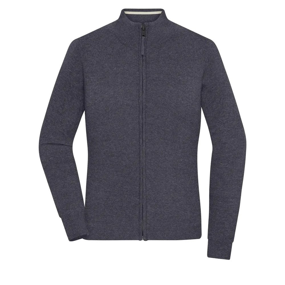 [JN1325-ANME-L] (JN1325) Ladies' Zip-Cardigan (L, Anthracite-Melange)