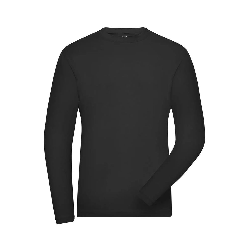 [JN1804-BL+-4XL] (JN1804) Men's Bio Stretch-Longsleeve Work - Solid (4XL, Black)