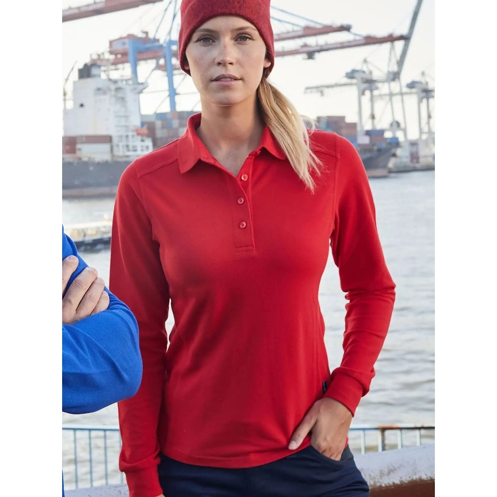 (JN1841) Ladiesâ Workwear-Longsleeve Polo