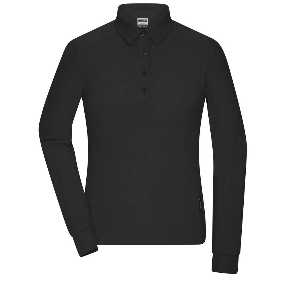 [JN1841-BL-3XL] (JN1841) Ladies´ Workwear-Longsleeve Polo (3XL, Black)