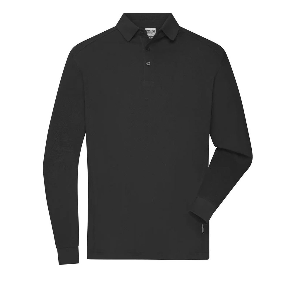[JN1842-BL+-4XL] (JN1842) Men´s Workwear-Longsleeve Polo (4XL, Black)