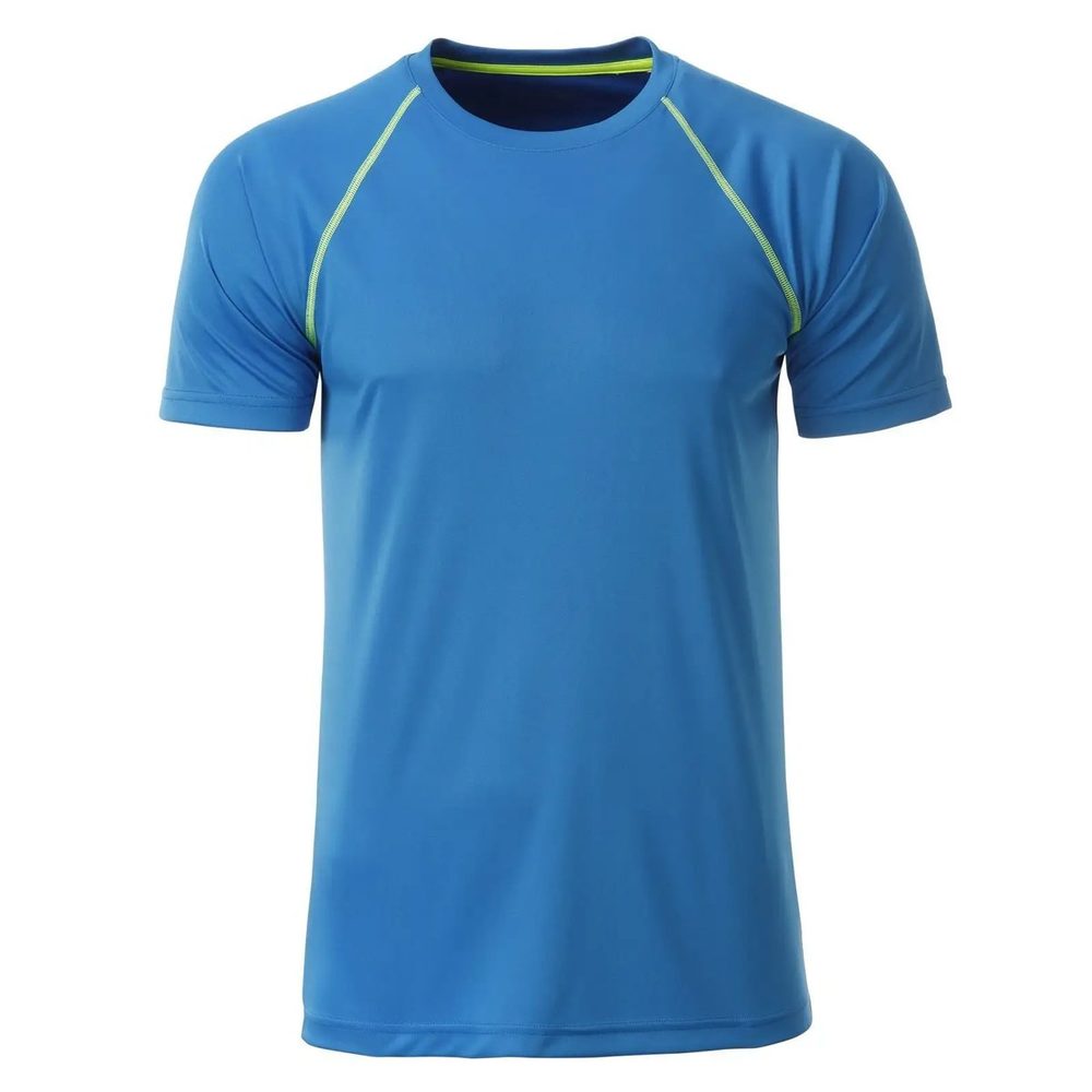 [JN496-BBLBYE-L] (JN496) Men's Sport T-Shirt (L, Bright-Blue / Bright-Yellow)