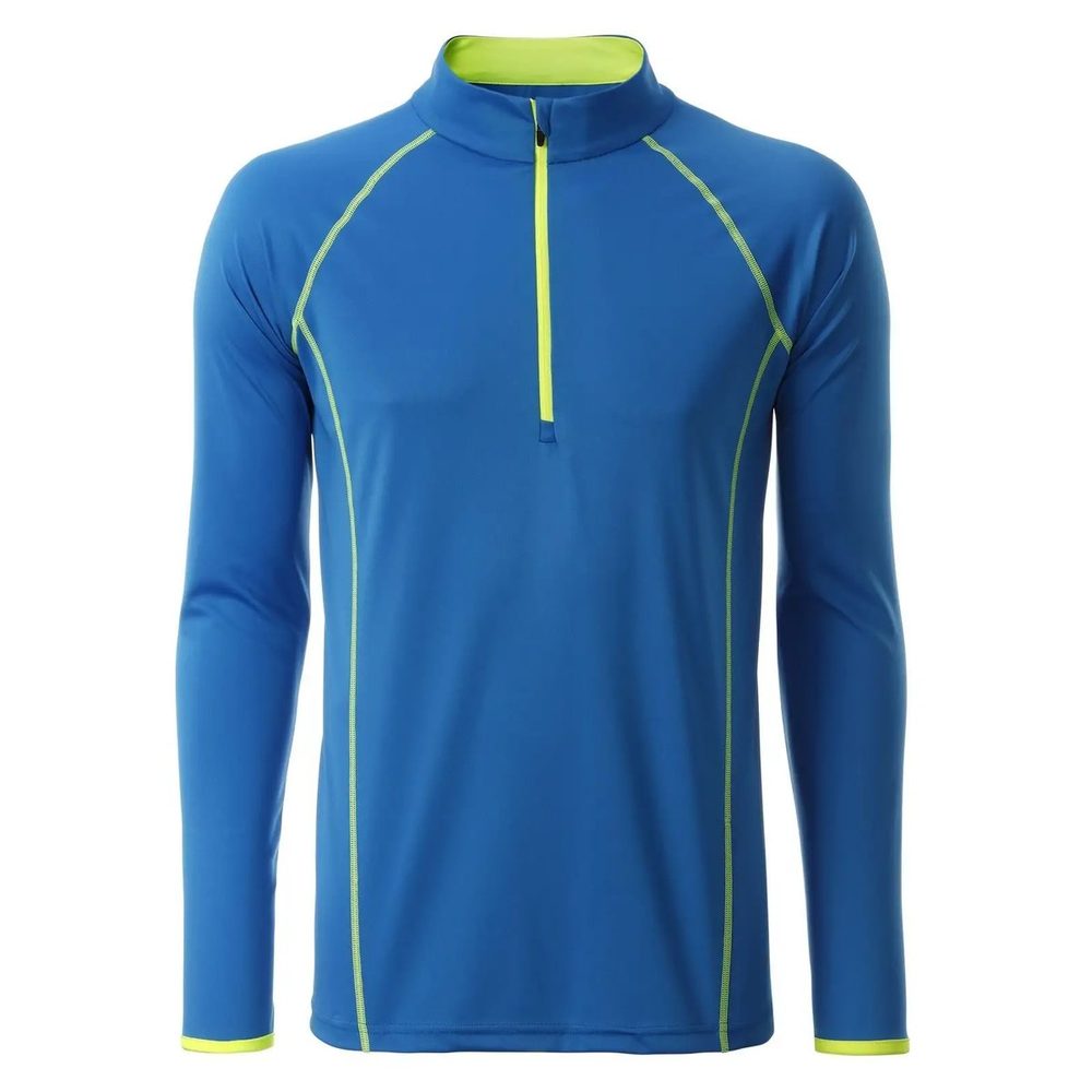 [JN498-BBLBYE-L] (JN498) Men's Sportsshirt Longsleeve (L, Bright-Blue / Bright-Yellow)