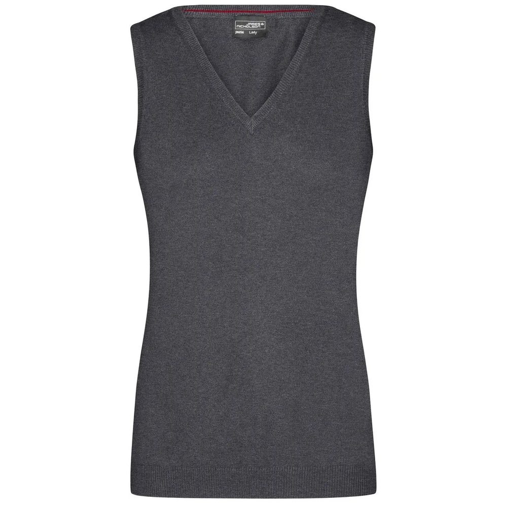 [JN656-ANME-L] (JN656) Ladies' V-Neck Pullover (L, Anthracite-Melange)