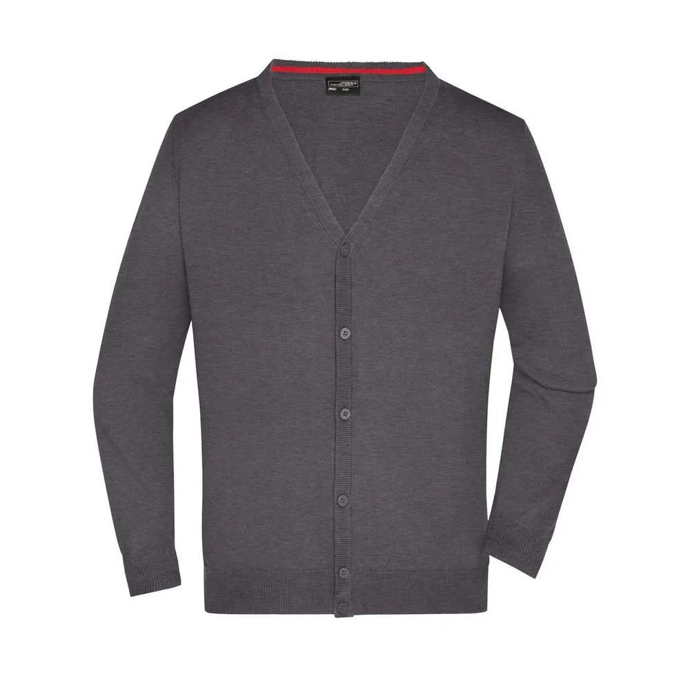 [JN661-ANME-3XL] (JN661) Men's V-Neck Cardigan (3XL, Anthracite-Melange)