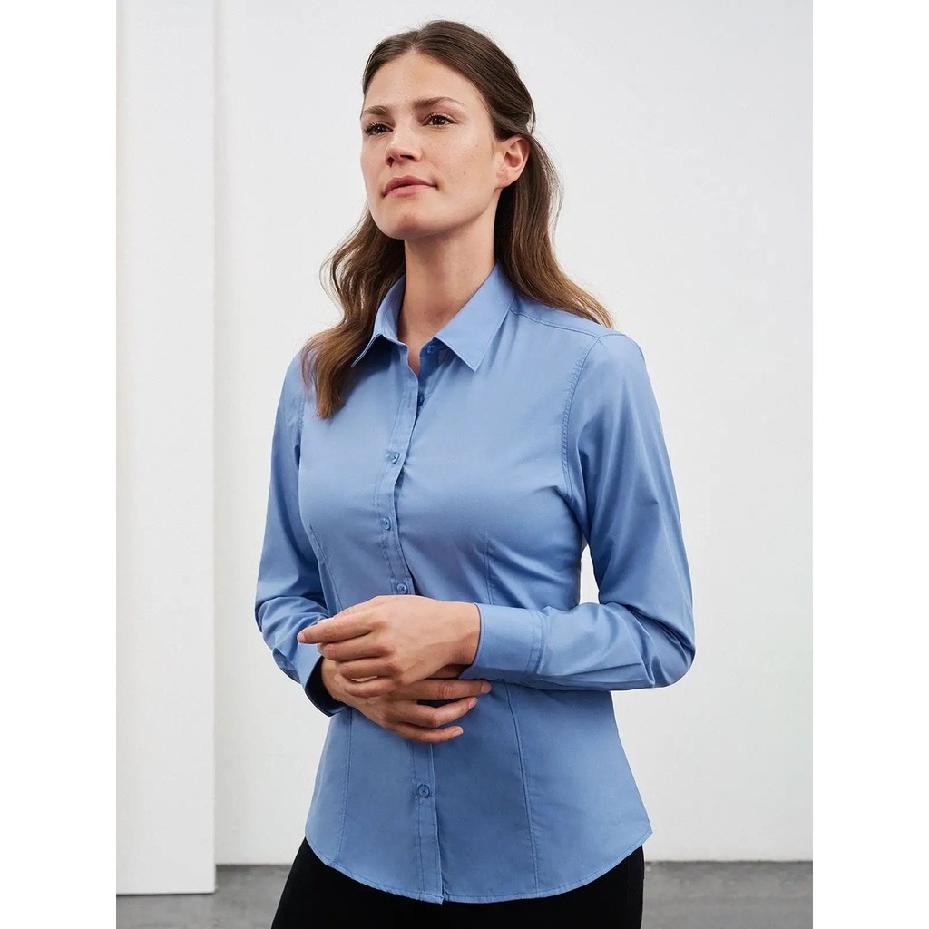(JN677) Ladies' Shirt Longsleeve Poplin