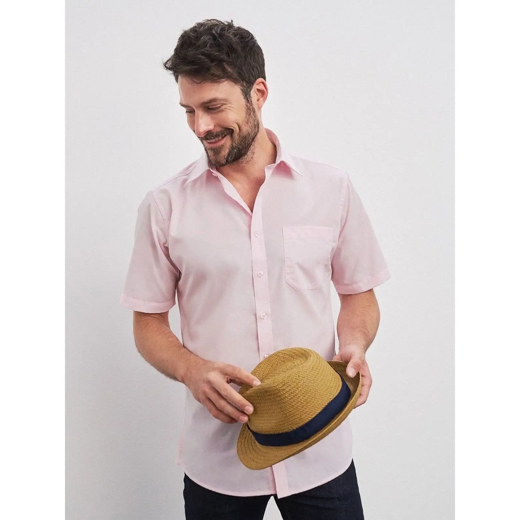 (JN680) Men's Shirt Shortsleeve Poplin