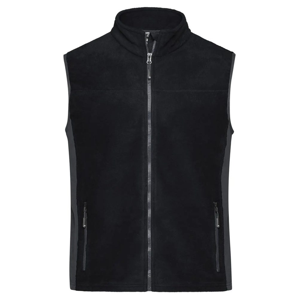 [JN856-BLCB+-4XL] (JN856) Men's Workwear Fleece Vest - Strong (4XL, Black / Carbon)