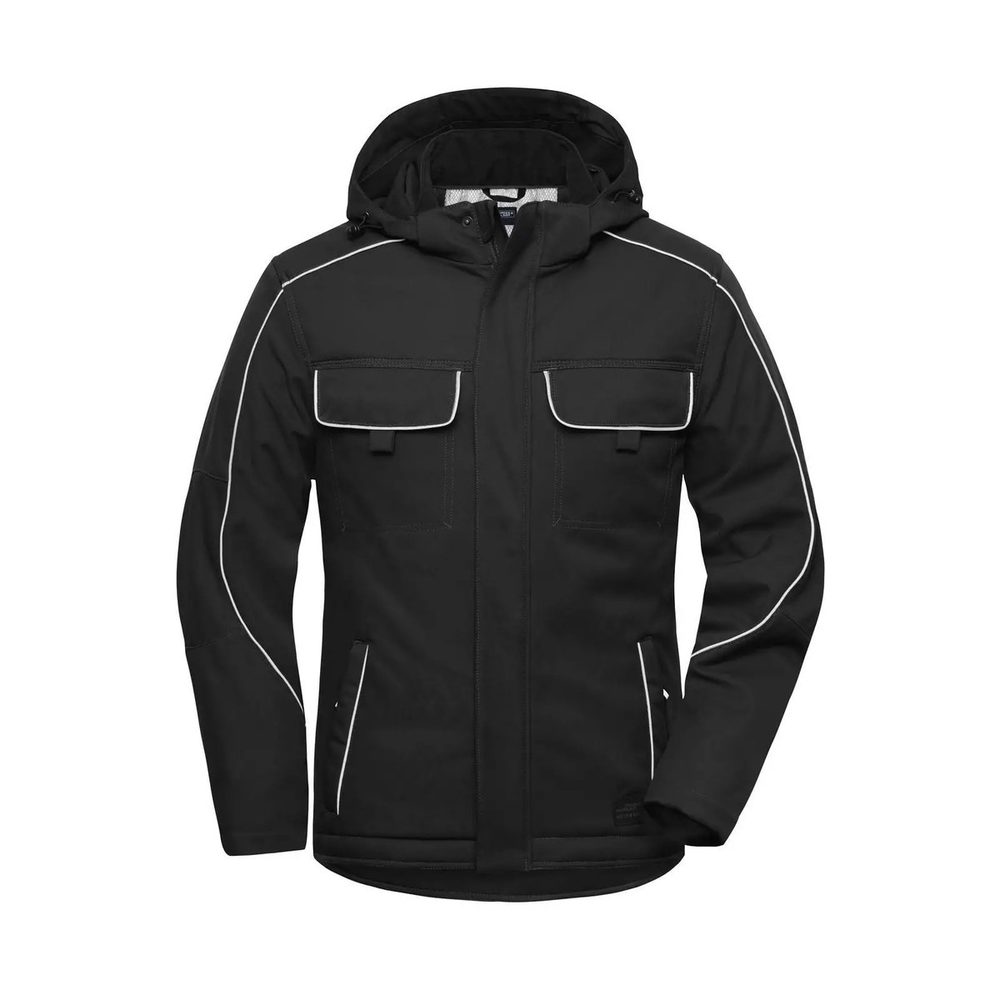 [JN886-BL+-4XL] (JN886) Workwear Softshell Padded Jacket - Solid (4XL, Black)