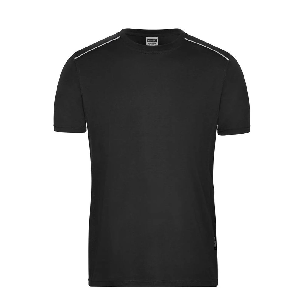 [JN890-BL+-4XL] (JN890) Men's Workwear T-Shirt - Solid (4XL, Black)