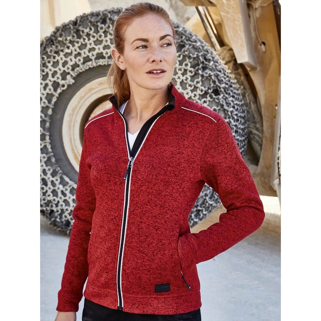 (JN897) Ladies' Knitted Workwear Fleece Jacket - Solid