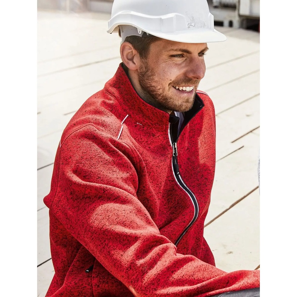 (JN898) Men's Knitted Workwear Fleece Jacket - Solid