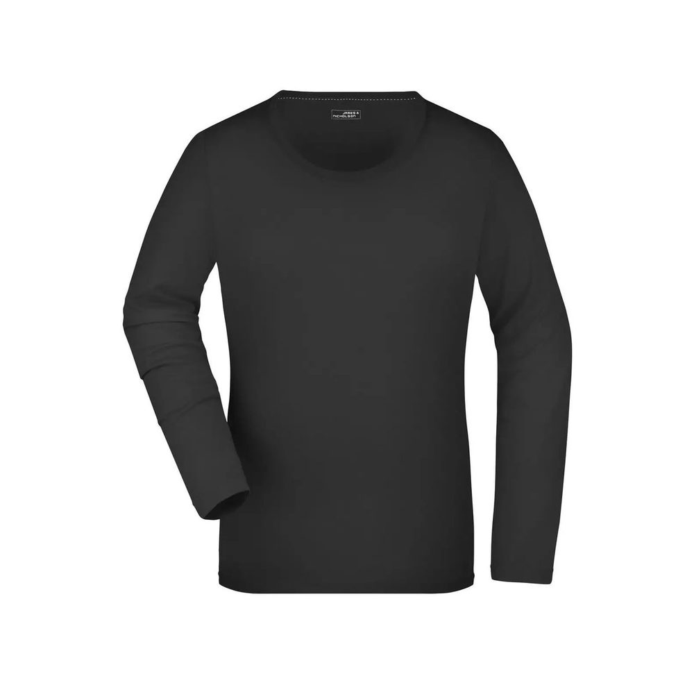 [JN927-BL-L] (JN927) Ladies' Stretch Shirt Long-Sleeved (L, Black)