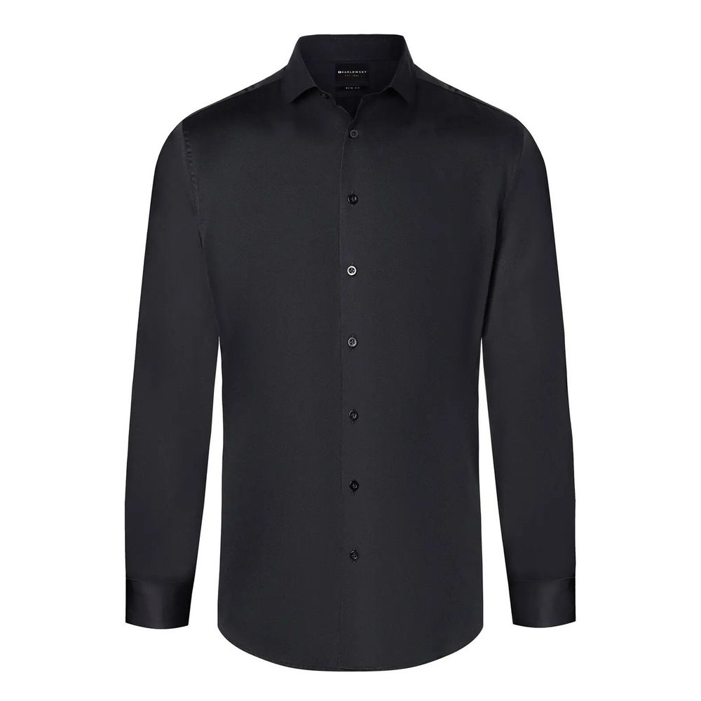 [KBM12-1-3XL] (KBM12) Men's Long Sleeve Shirt (3XL, Black)