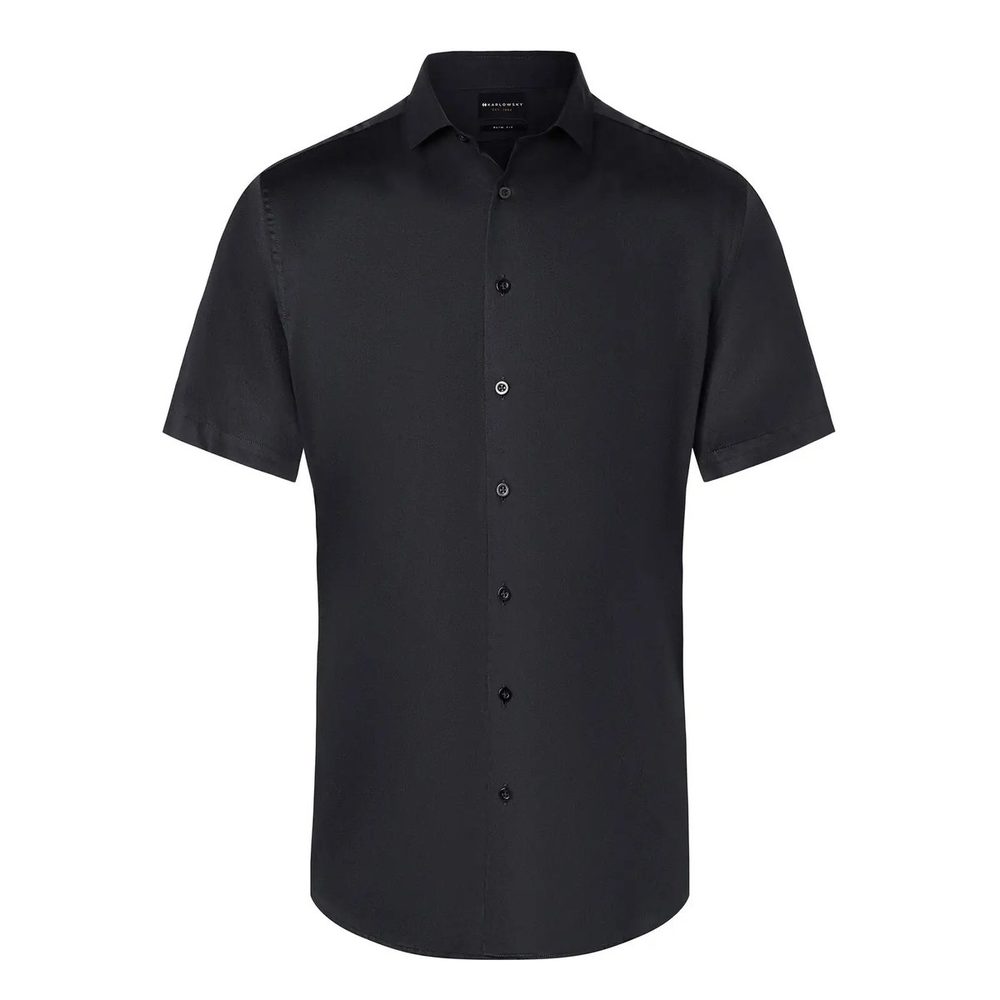 [KBM15-1-3XL] (KBM15) Men's Short Sleeve Shirt (3XL, Black)