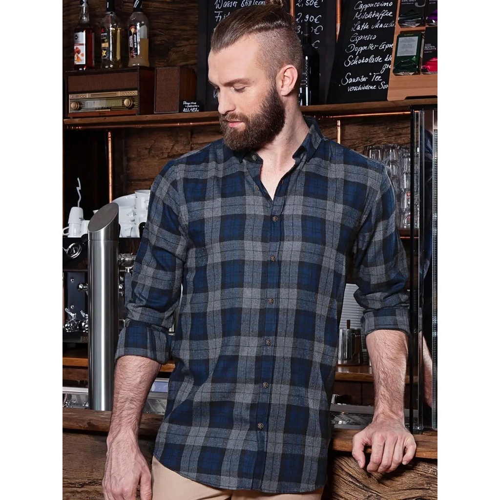 (KBM8) Men's checked shirt Urban-Style